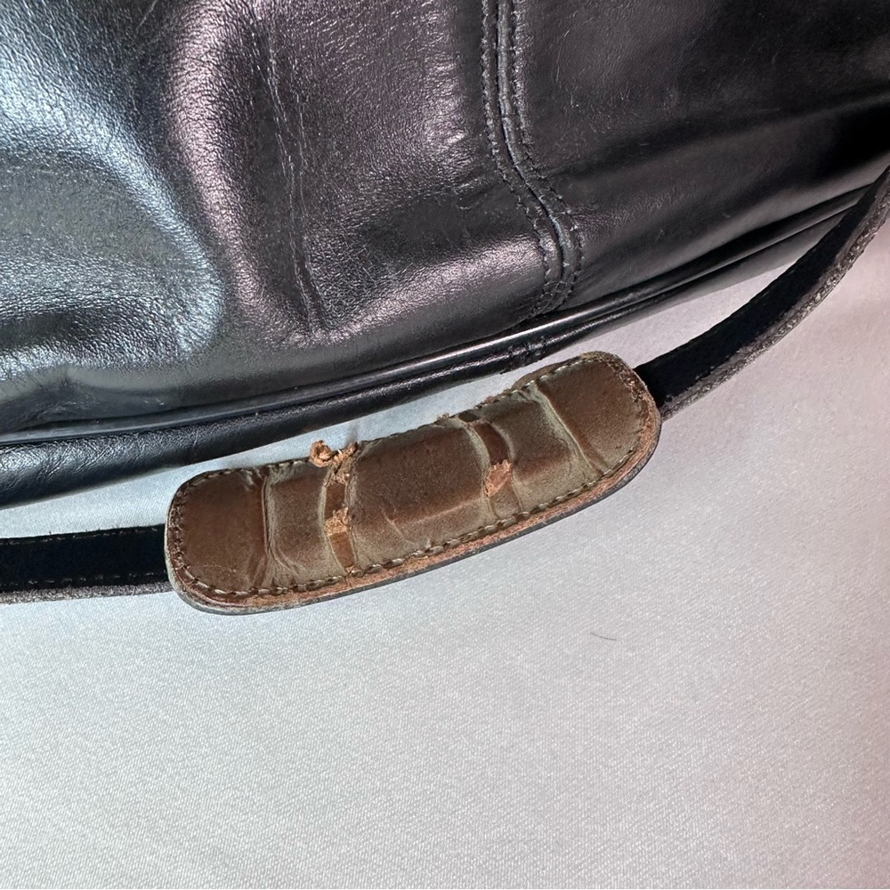 John Romain 60s Vintage Black Leather Handbag From Estate Old Money Quiet Luxury - Picture 5 of 15